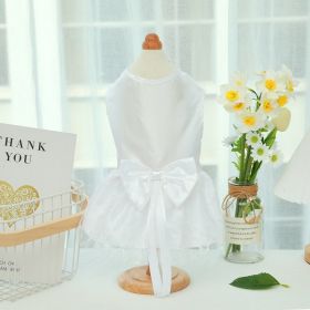 Pet Wedding Dress Bowknot Dog Thin Skirt