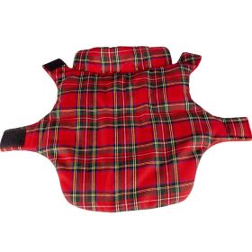 Dog Clothes Thickened Warm Cotton Coat Red Plaid Vest