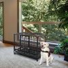 36.5' Heavy Duty Dog Cage Crate Kennel Metal Pet Playpen Portable with Tray Black