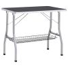 vidaXL Adjustable Dog Grooming Table with 2 Loops and Basket