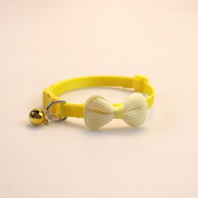 Pet Cute Bowknot Cotton-filled Collar (Color: Yellow)