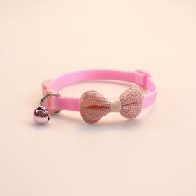 Pet Cute Bowknot Cotton-filled Collar (Color: Pink)