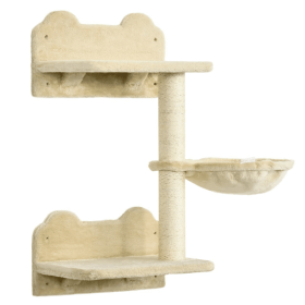 Kitten Activity Center With Condo Modern Cat Tree Tower Cat Activity Tower (Color: beige)