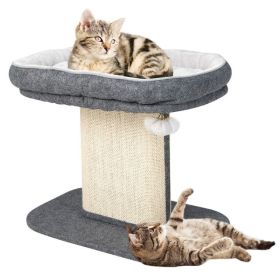 Kitten Activity Center With Condo Modern Cat Tree Tower Cat Activity Tower (Color: grey)
