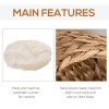 Simple Yet Practical Natural Braided Banana Leaf Elevated Cat Bed Basket With Cushion
