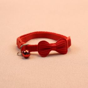 Pet Cute Bowknot Cotton-filled Collar (Color: Red)